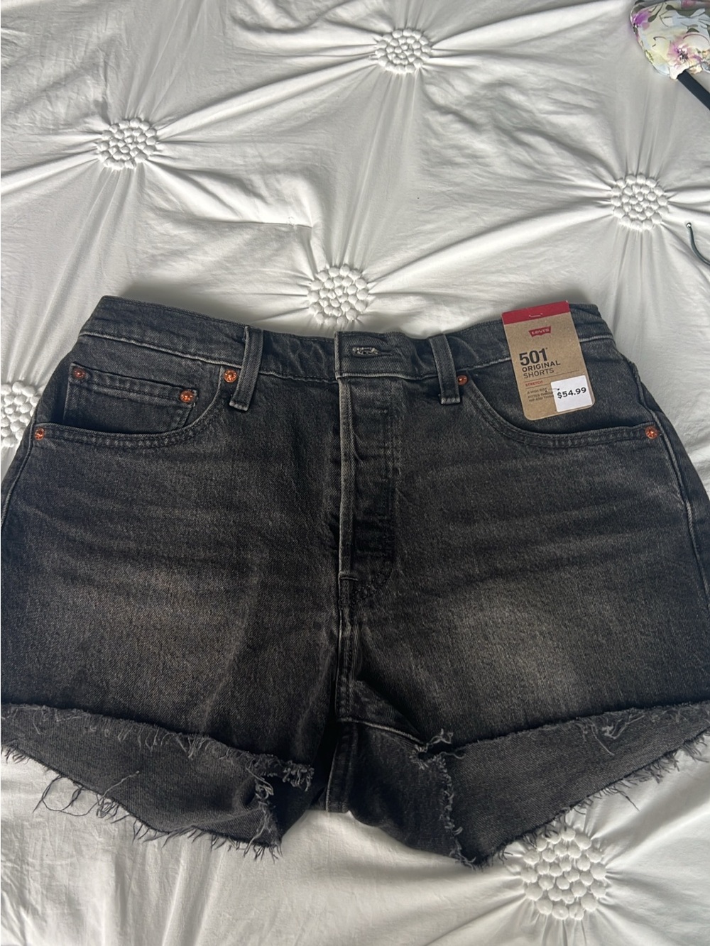 Levi's 501 Black Washed Denim Cutoff Shorts
